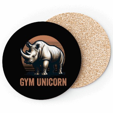 Discover Gym Unicorn Rhino Rhinoceros Safari Vintage Coasters
