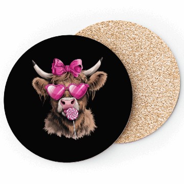 Discover Highland Cow Valentines, Valentines Day, Retro Coasters
