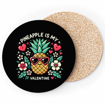 Discover Pineapple is My Valentine Coasters