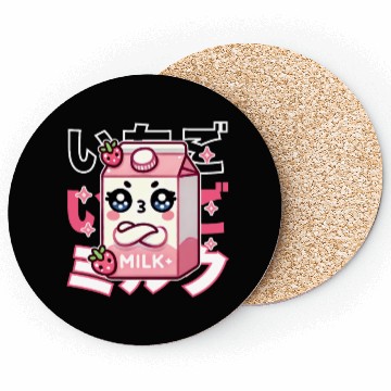 Discover Touchy Strawberry Milk Hug Coasters