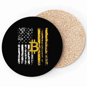 Discover American Bitcoin Blockchain Cryptocurrency BTC Coasters