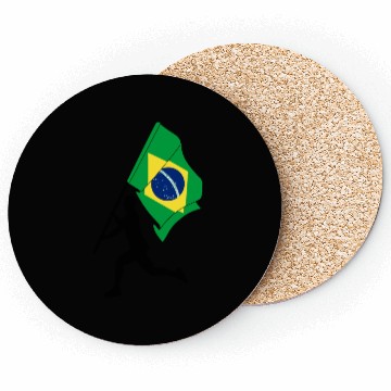 Discover Brazil flag man running Coasters