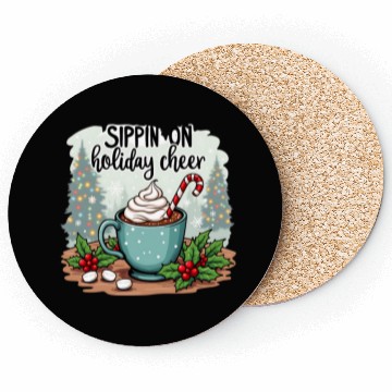 Discover Sippin' On Holiday Cheer Hot Cocoa Coasters