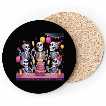 Discover Quirky Skeleton Designs: Gothic Humor Coasters
