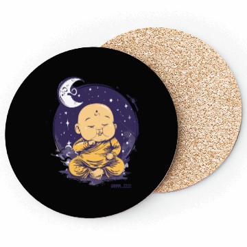 Discover Sleepy Baby Buddha with Moon and Stars Coasters