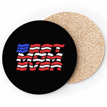 Discover Best Mom ever US Flag Coasters