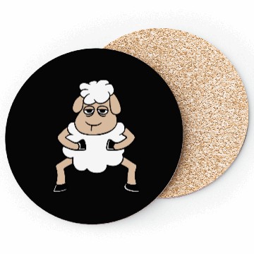 Discover Sheep Tired Bored Look Standing Cute Cool Cartoon Coasters