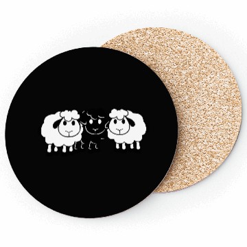 Discover Black Sheep 3 Small Friends Team Crew Sheep Cute Coasters