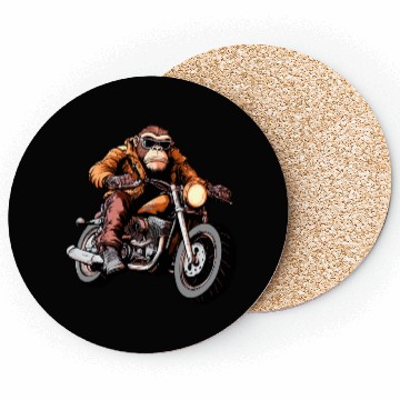 Discover Monkey Motorcyclist / Motorcycle Monkey Coasters