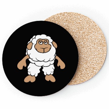 Discover Sheep Standing Cool Bored Tired Cartoon Comic Cute Coasters