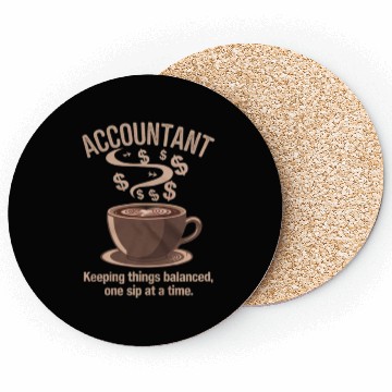 Discover Coffee + Numbers = Accountant Zen Coasters