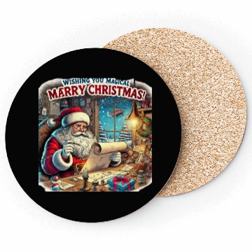 Discover Santa Reading Letters in Workshop Coasters