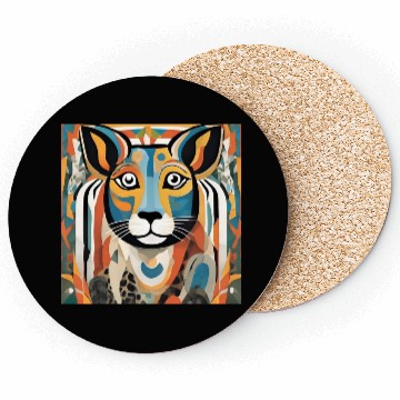 Discover Vibrant Geometric Tiger Artwork Coasters