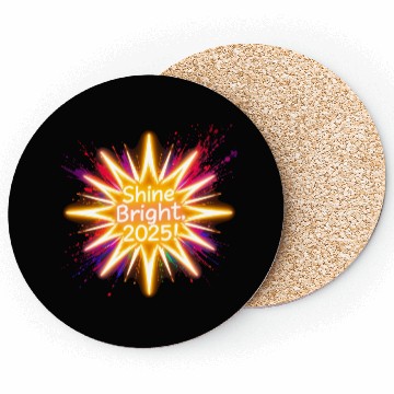 Discover A large starburst glowing in neon light with 2025 Coasters