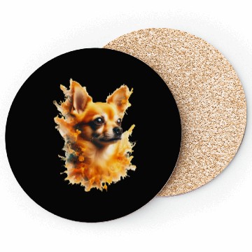 Discover Chihuahua splash portrait Coasters