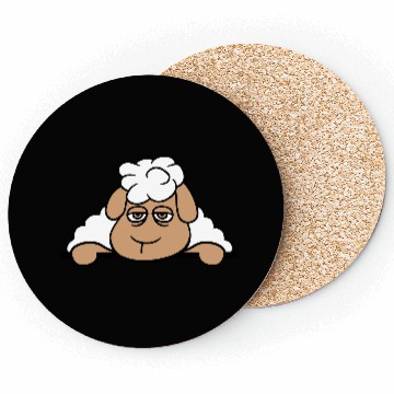 Discover Sheep Tired Bored Behind Fence Wall Sign Looking Coasters