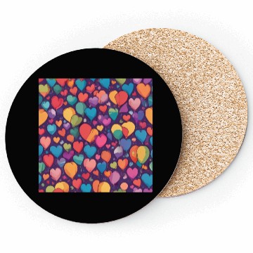 Discover Hearts and balloon design in multiple colors Coasters
