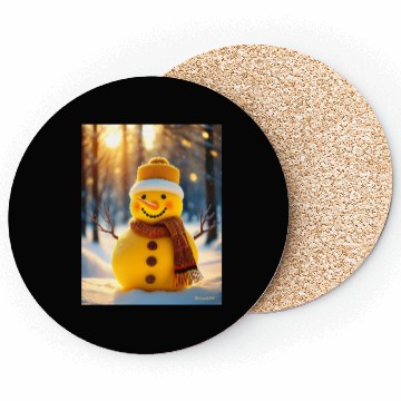 Discover Yellow Snowman Coasters