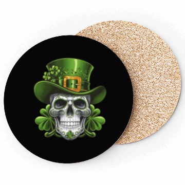 Discover Sugar Skull St Patrick's Day Shamrock Coasters