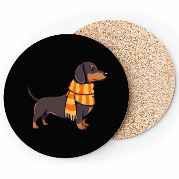Discover Dachshund in Winter Coasters