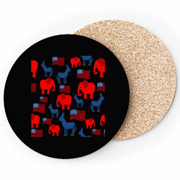 Discover Elephant and Donkey Seamless Pattern Coasters