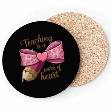 Discover Coquette Pencil Teacher Valentine Coquette Bow Coasters