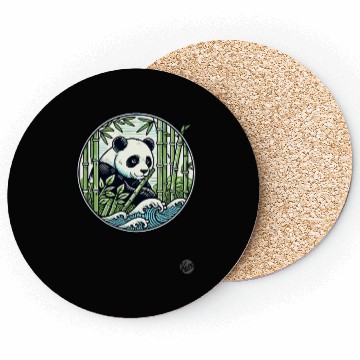 Discover Panda in Bamboo Forest Coasters