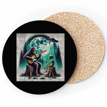 Discover Alien Bigfoot Guitar Sasquatch Present For Kids Coasters
