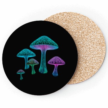Discover Psychedelic Neon Fungi Glow Coasters