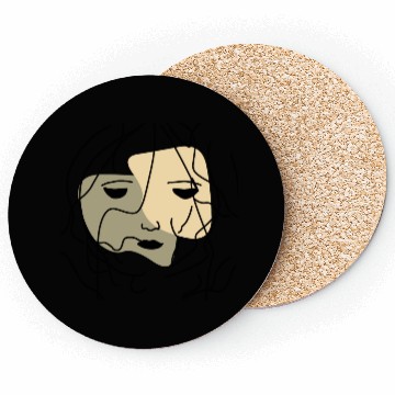 Discover Minimalist Lonely Muted Face Coasters