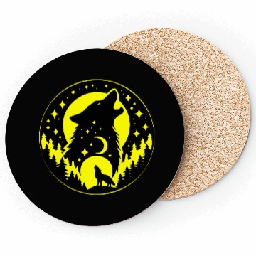 Discover Night Time Wolf LIKE US ON FB #USAPatriotGraphics Coasters