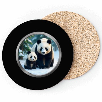 Discover Panda and Cub Animal Coasters