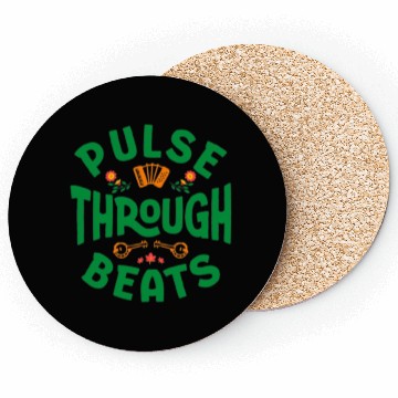 Discover Pulse Through Beats - Typographic Music Band Coasters