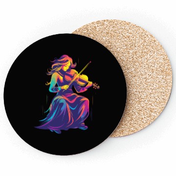 Discover Violin Girl Retrowave Coasters