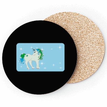 Discover Fantasy unicorn - aqua blue - design for kids Coasters