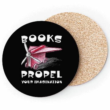 Discover Books Propel Your Imagination Sketchy Airplane Coasters