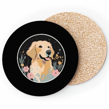 Discover Golden Retriever Floral Bliss Coasters