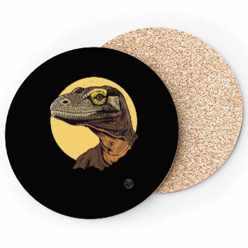 Discover Realistic Komodo Dragon Portrait Coasters
