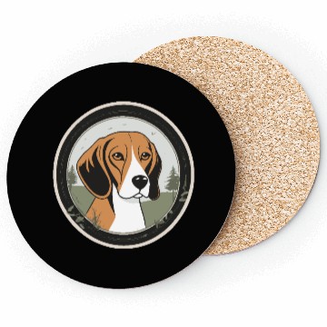 Discover Calm Beagle in Nature's Embrace Coasters