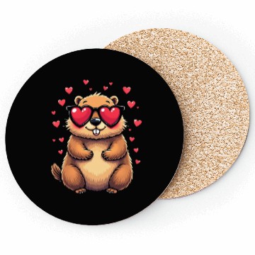 Discover Groundhog Valentines day Animal Lovers Coasters