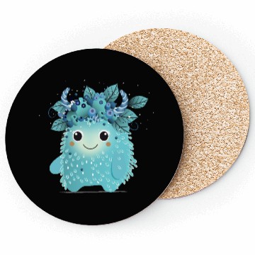 Discover Cute Blueberry Monster - Fruity and Playful Coasters