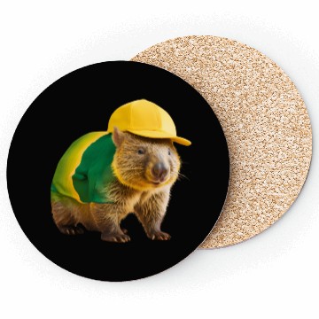 Discover Green and Gold Wombat 2 Coasters