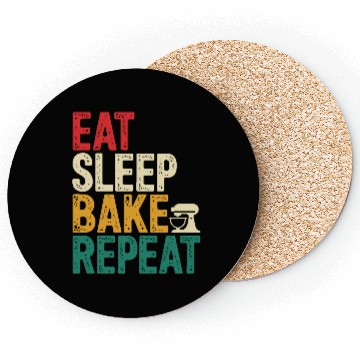 Discover Eat Sleep Bake Repeat Funny Baking Gifts Coasters