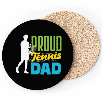 Discover Proud Tennis Dad Graphic Silhouette Coasters