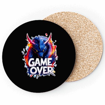 Discover Game Over - Dragon Art - Graffiti Style - Gamer Sl Coasters