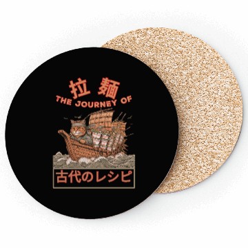 Discover Samurai Cat with ramen Coasters