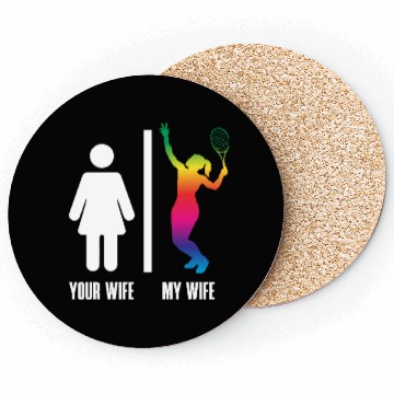 Discover Tennis Your Wife My Wife Rainbow Player Coasters