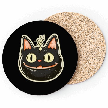 Discover Cat Boiler Cat Witch Halloween Coasters