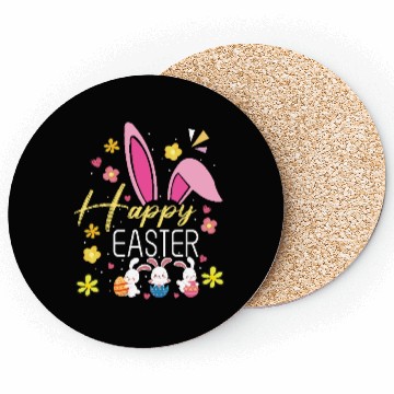 Discover Happy Easter Sayings Egg Bunny Coasters