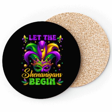 Discover Let the Shenanigans Begin Mardi Gras Design Coasters